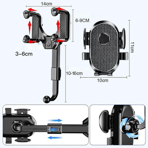 Auton puhelinpidike taustapeiliin [DB] black