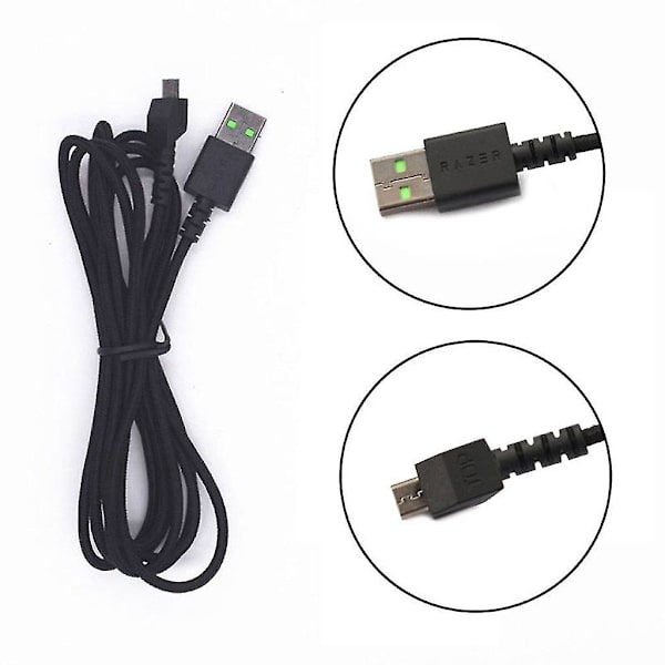 Ersättningskabel för Razer Mamba Hyperflux Trådlös Spelmus - Hållbar Nylonflätad USB-muskabel