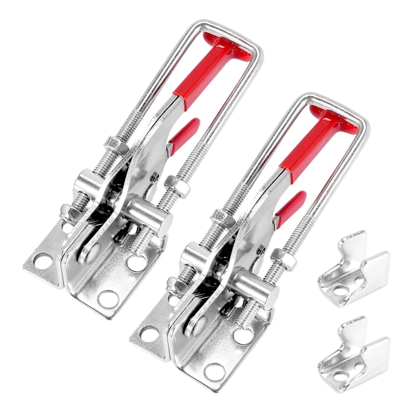 2-pack 2000 lbs Kapacitet Tungt Arbetsläge Justerbar Spännskruv U-bult Självspärrande Vred [DB] red  silver