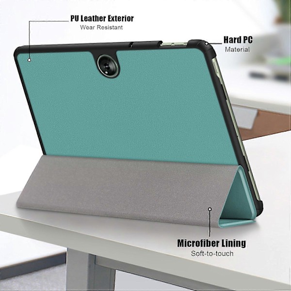 For OnePlus Pad Go/Oppo Pad Air 2/Pad Neo Smart Case PU Lær Tri-fold Stativ Tablet Cover [DB] Multicolor Style E