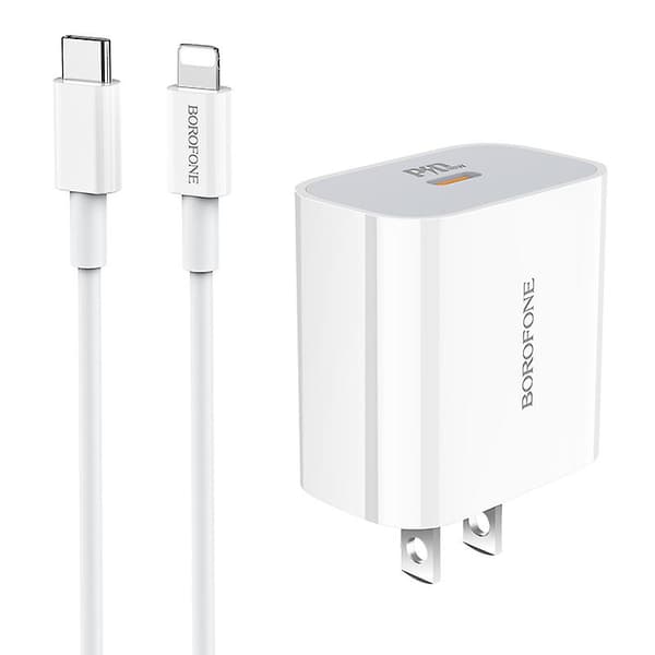 borofone BA38 Plus PD20W oplader til iPhone12 US standard hurtig opladningssæt [DB]