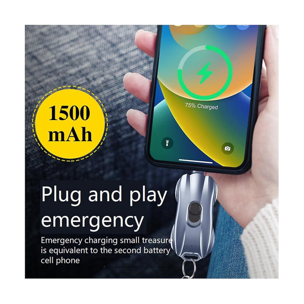 1500mah Mini Phone Power Bank-laddare för Ios Snabbladdning Ios Bärbar bilnyckel för resor och camping