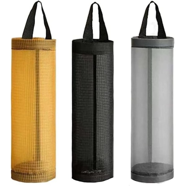 2 stk Plastposeholder, Handleposeholder Mesh Hengende Oppbevaringspose Dispenser Søppelposer, sammenleggbar Pose Oppbevaringsdispenser For Hjem Kjøkken Db Grey