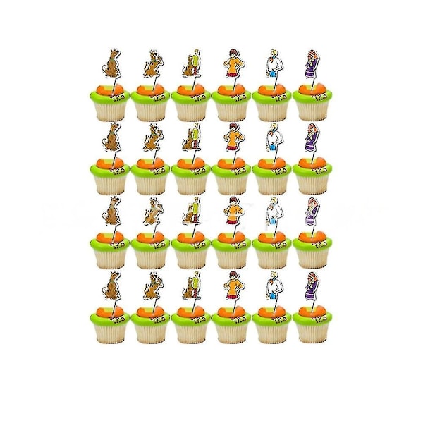 Scooby-Doo Scooby Cartoon Barn- och Flickbarnkalas Dekoration Ballongbanderoll Tårta Toppar Set Festtillbehör Kit {Db}