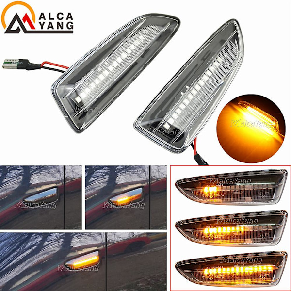 2 kpl LED-dynaamiset sivuvilkut, sekvenssitoiminto, Opel Astra J Astra J K Zafira C Insignia B Grandland X [DB] Dynamic Crystal