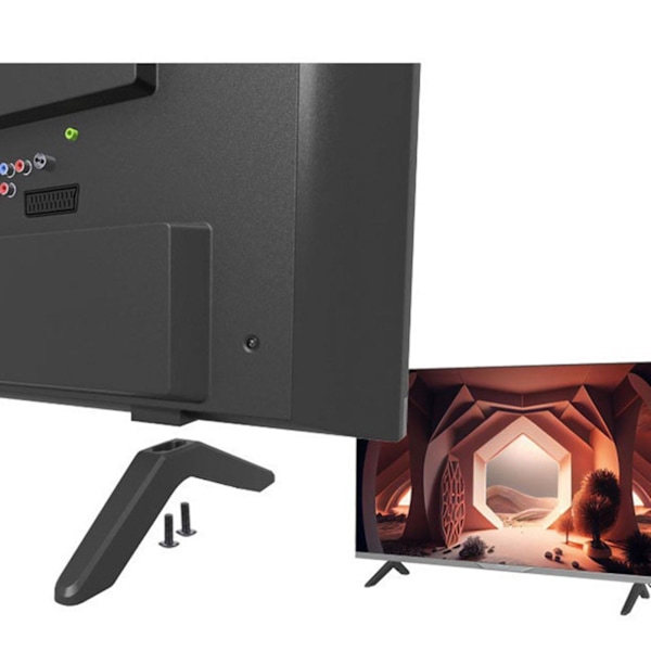 2x TV Stand Ben med Skruer Sort Udskiftning Support TV Stand Base [db] Black 26.5CMX5.8CM