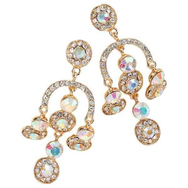Gull Lysekrone Øredobber for Kvinner Dangle 1Par Elegante Bryllupssmykker[DB]
