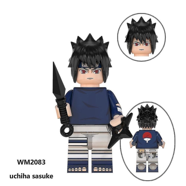 8 stk./sæt Naruto Anime Byggeklodser Actionfigurer Uzumaki Sasuke Kakashi Samling Minifigurer Legetøj Børn Fans Samleobjekt Gave Db