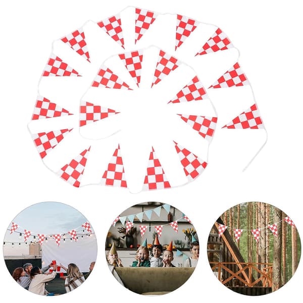 Racerflag til racerbane Lille ternet snorflag 1 snor til ophængning[DB]