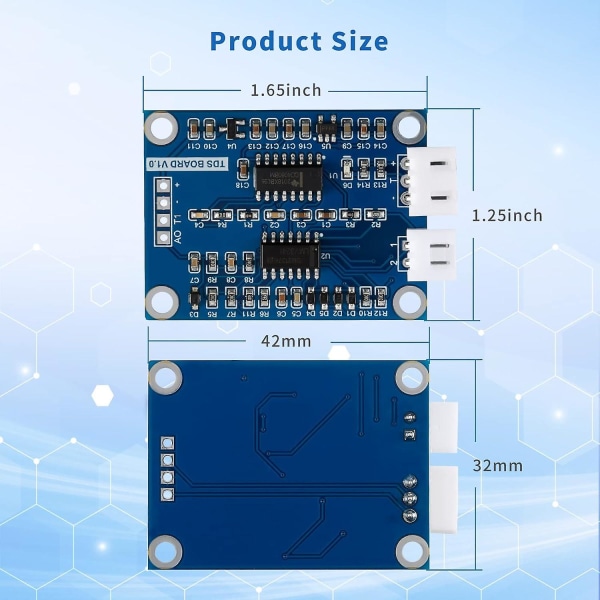 Tds-sensor for vannkvalitetsdeteksjon - Xh2.54-3pin oppløste faste stoffer-modul - egnet for Arduino/51/stm32/diy Tds-tester