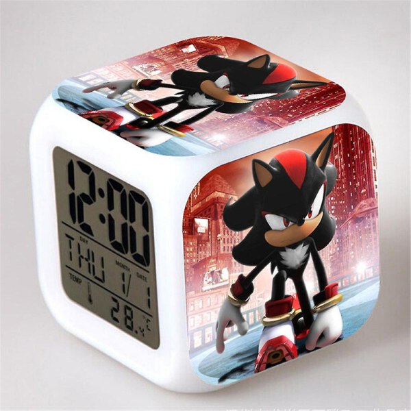 Sonic Kids Elektrisk Digital LED Fargerik Fargeskiftende Vekkerklokke Bursdagsgave DB C