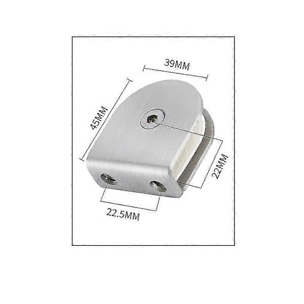 Glasklämma 8 st 8-10mm 304 Rostfritt Stål Glas Clip Klämma Stöd Platt Baksida Kromig Finish [DB]