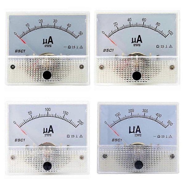 Rektangulär Panelmonterad Strömmätare Amperemeter Testare 50uA 100uA 200uA 500uA [DB] 0-50uA