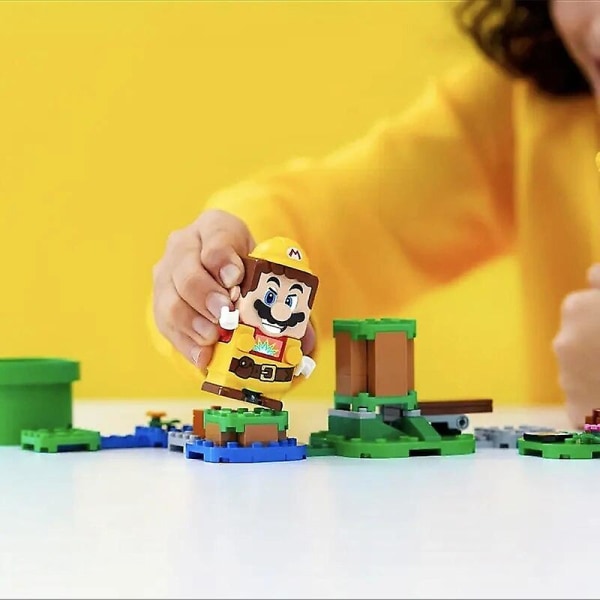 Super  Bros Blocks Luigi Byggklossar Actionfigurer Montering Leksaker Montering Leksaker Markera låda Dockor Barn Födelsedagspresenter Man Db Super Mario Bros 2