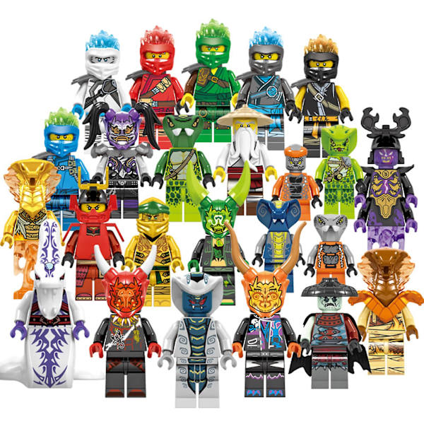 24 st Ninja Minifigurer Ninja Serie Mini Blockfigurer Dockor Leksaker Set För Barn Barn Gåvor db