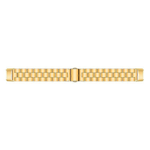 Kolmen helmen ruostumattomasta teräksestä valmistettu älykellon ranneke, metallinen korvaava ranneke Fitbit Luxe -kelloon [DB] Multicolor Gold