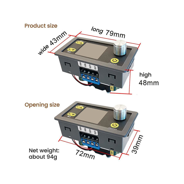 Wz3605e Dc Dc Boost Converter Cc Cv 36v 5a Modul Justerbar Regulert Laboratorium Strømforsyning Voltmeter Ammeter