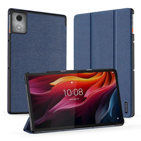 For Lenovo Tab K11 Plus Deksel Tri-Fold Stativ Lærdeksel Auto Våkne/Sovne [DB] Blue