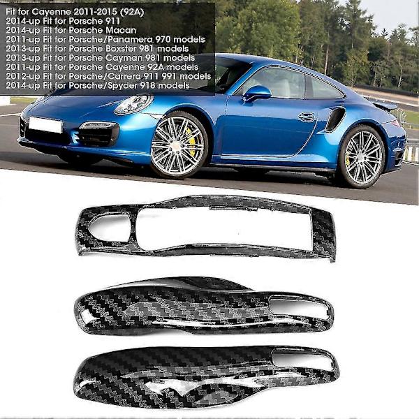 3 stk. Kulfiber-stil Bilnøgle Trim Dæksel Passer Til Porsche Cayman/macan/boxster db