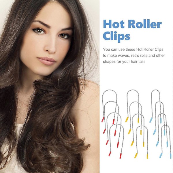 24 stk. Hot Roller Clips Hot Rollers Curler Clips Hot Roller Clips Udskiftning U-formede Clips-God [DB] 7.5x3.3cm