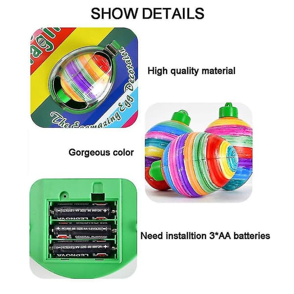 Eggmazing Egg Easter Egg Set Elektrisk Egg Dekorering Spinner Med Musikk & Lys-B  [dB}