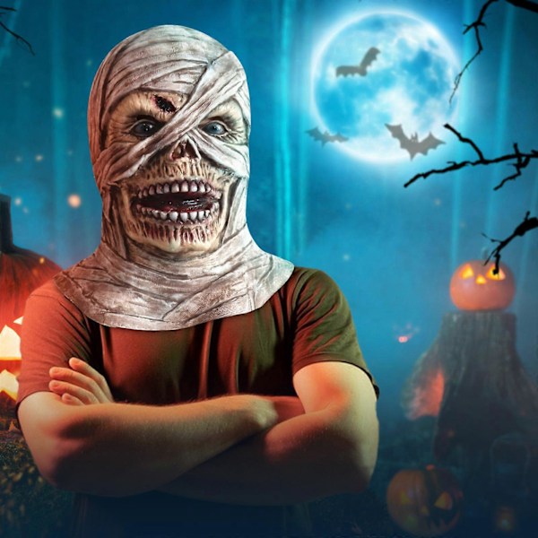 Halloween Mumie Mask Horror Lik Mask Scenkläder Rekvisita Spökrum Escape {Db) M