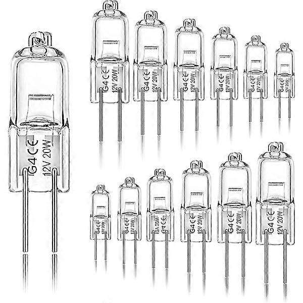 12-pakkauksen G4 20w 12v 2800k 2-napainen halogeenivalo lamppu liesituulettimelle, keittiölle, olohuoneelle, makuuhuoneelle {DB} White