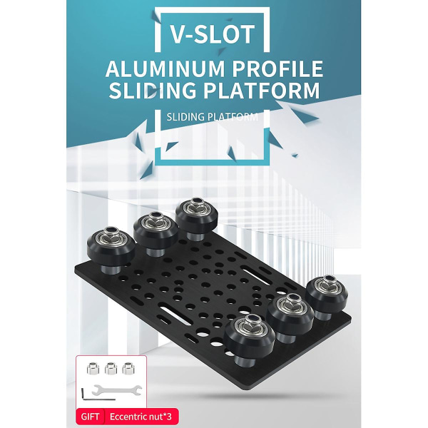 V-spår Portalplatta Set 20-80mm Med V-spår Solid V Hjul Kit För Profiler Cnc Maskin Del 3d Prin