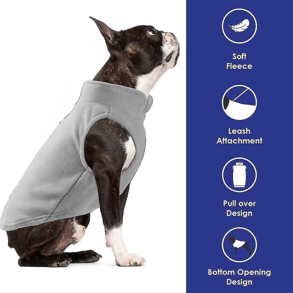 Lämmin pusero fleece koiran takki O-renkaalla talutushihnalla, talvinen pieni koiran villatakki, kylmän sään koiran vaatteet-xl