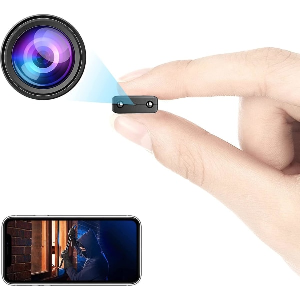 Minikamera, 1080p Hd trådlös bärbar liten kamera Night Vision Rörelsedetektering Hemsäkerhet Nanny Övervakningskamera