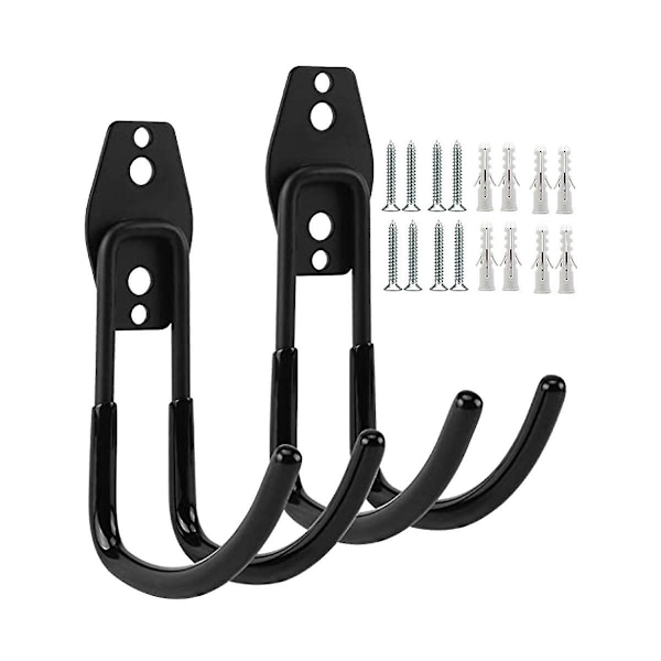 2-pack garagekrokar Dubbla krokar Väggkrokar För väggmontering Tunga förvaringsverktyg Stege Ut Db As Shown