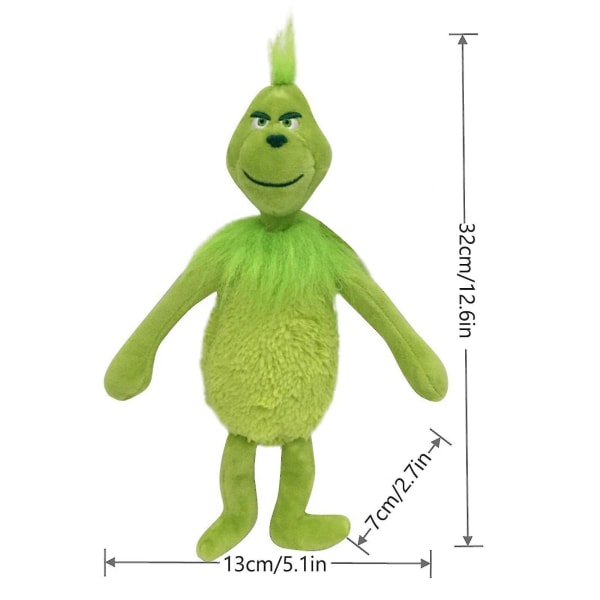 Grinch plysjdukke julegrønn Grinch kreativitet Grinch plysjleker dukke for barn gutter og jenter julegave [DB] C