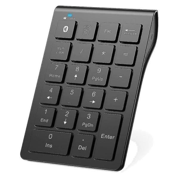 Trådløst Bluetooth-nummertastatur, 22-taster bærbart slankt numerisk tastatur for bærbar datamaskin, PC, skrivebord [DB]
