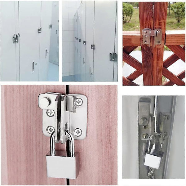 Flip Latch Grindscharnier med Hänglås Skjutbult Lås Säkerhetsdörr Lås Fångst Set, MS3001LS-SET Rostfritt Stål Borstad Finish db Brushed Nickel