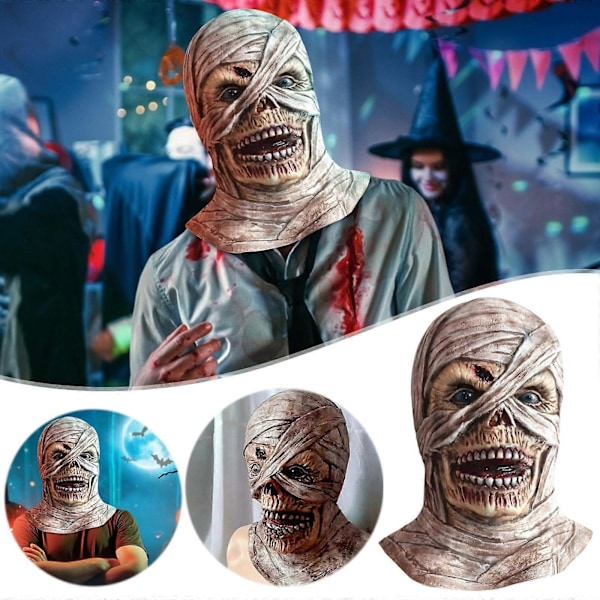 Halloween Mumie Mask Horror Lik Mask Scenkläder Rekvisita Spökrum Escape {Db) M
