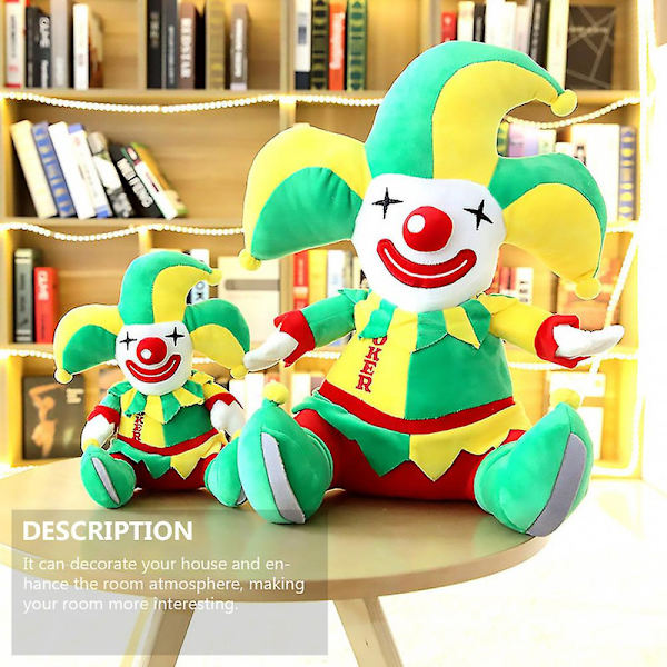 1 stk. Bedårende klovneplysjdukke Kreativ morsom dekorasjon Hjem plysjleke [DB] Green 28cm
