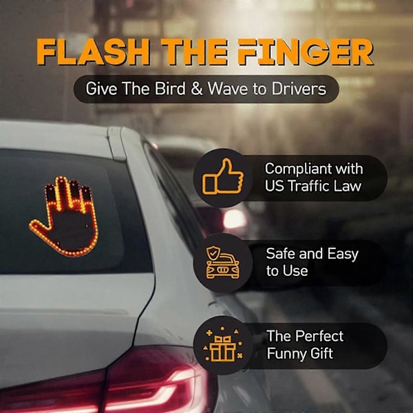 Midterfinger Gesture Lys med Fjernbetjening, Lastbil Tilbehør, Sjove Biltilbehør til Mænd, Ideel Gave til Bil, Bil Gadgets DB
