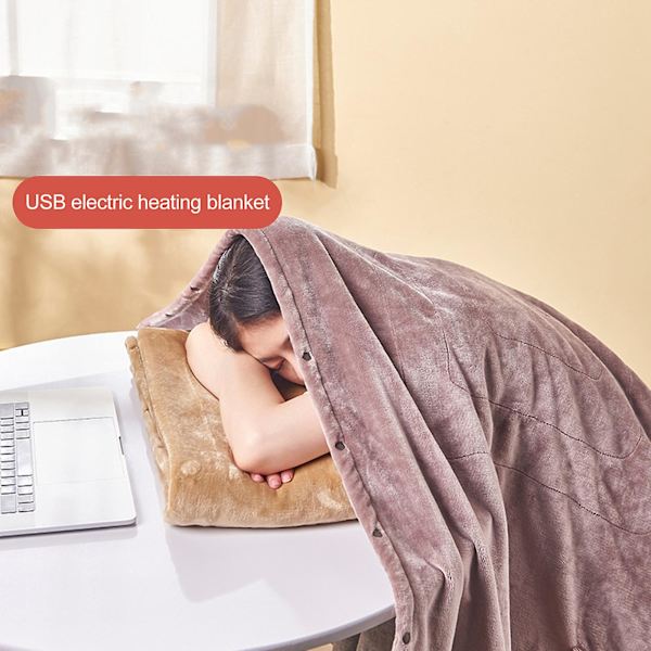 USB Oppvarmet Teppe Elektrisk Oppvarmingsteppe Poncho Sjal Wrap Kaste-80 x 140cm Nytt {Db} Grey
