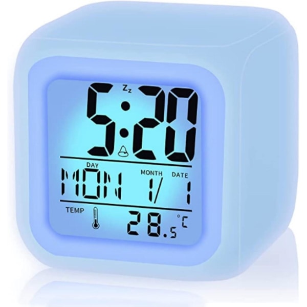 Lasten herätyskello väriä vaihtavalla yövalolla - Digitaalinen kello
