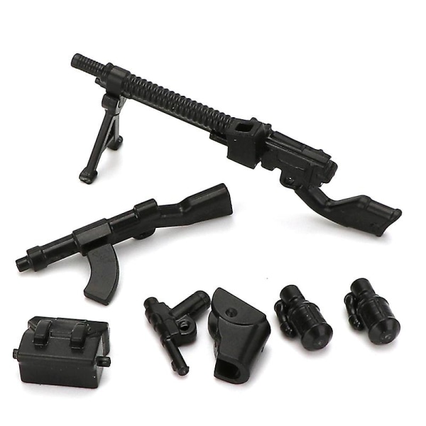 Diy Arms Parts  Soldier Playmobil Modell Byggsten Tegel Barnleksak db Black C