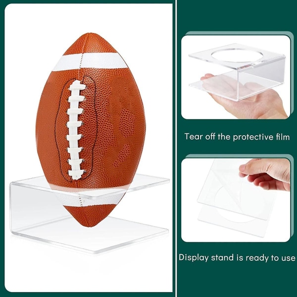 4 stk. Fodboldstativ Display Klart Display Stativ Fodbold Akryl Fodboldholdere Til Basketball Fodbold Fodbold