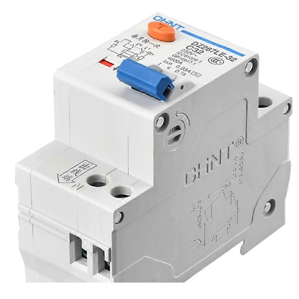 1 st CHNT CHINT DZ267LE-32 1P+N DPNL 6A 10A 16A 20A 25A 32A Jordfelsbrytare RCBO MCCB 36MM [DB] 20A 1P 1N