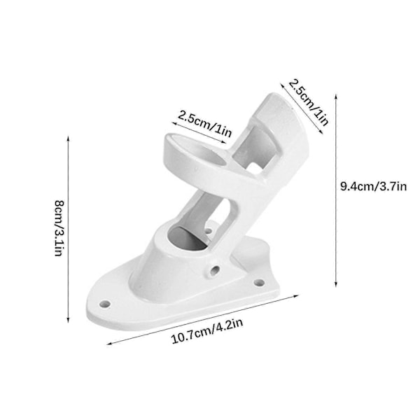 Flaggstangsett med holderbrakett Flaggstang Hage Veranda Skrå Vegg Aluminiumslegering Base Truck Metall Flaggstenger db White 1.8M