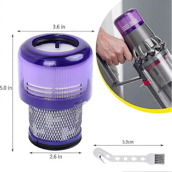 2-pakks filtre for V11 V15 SV14 SV22 Vaskbare erstatningsfiltre Reservedeler DY-970013-02 & 97 db