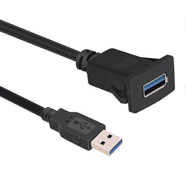 Usb Panel Flush Mount Kabel Usb 3.0 Forlænger Usb Mount, Dash Mount, Flush Mount, Panel Mount Kabel, Til Bil, Båd, Motorcykel (firkantet Singl [DB]