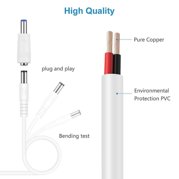Universell 8 i 1 USB till DC5V strömkabelkit med 8 st DC5521 5525 1735 4017 pluggar för olika enheter strömladdning