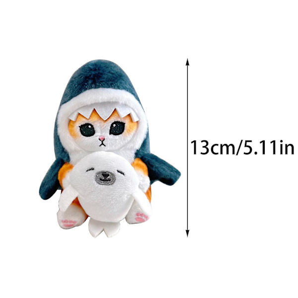 Shark Cat Cute Plyschdocka Söt Shark Cat Mjuk Plyschdjur Plyschleksak [DB] D-5.11In