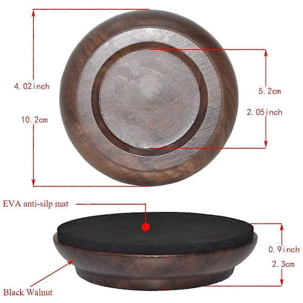 4 st Upprätt Pianohjul Koppar, Premium Hårdträ Pianohjul Skydd Möbelben [DB] Black Walnut