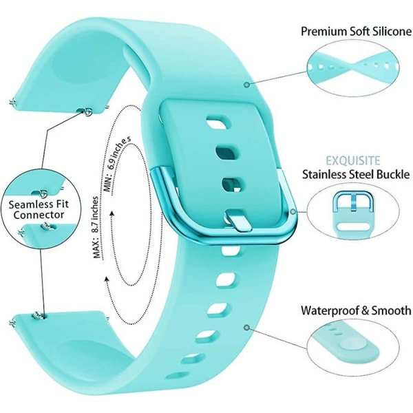 22 mm klokkebånd kompatibelt for Samsung Galaxy Watch 3 45 mm/gear S3 Frontier/klassisk, silikon 22 mm klokkebånd hurtigutløser for kvinner Menn db Light Blue 7.78 x 4.72 x 0.59 inches