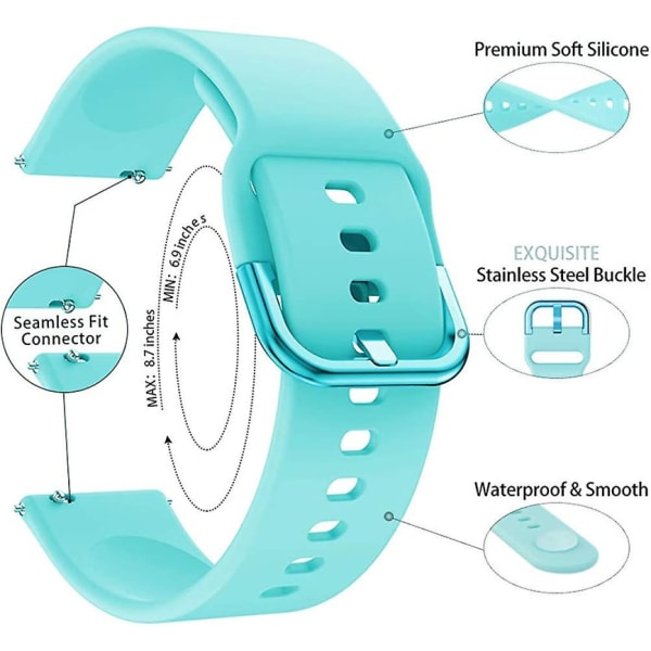 22 mm urbånd kompatibelt til Samsung Galaxy Watch 3 45 mm/gear S3 Frontier/klassisk, silikone 22 mm urbånd Quick Release Til Damer Mænd db Light Blue 7.78 x 4.72 x 0.59 inches